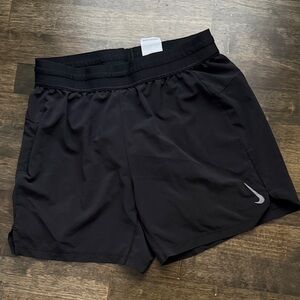 Nike Men’s Black Athletic Running Shorts with Reflective Swoosh